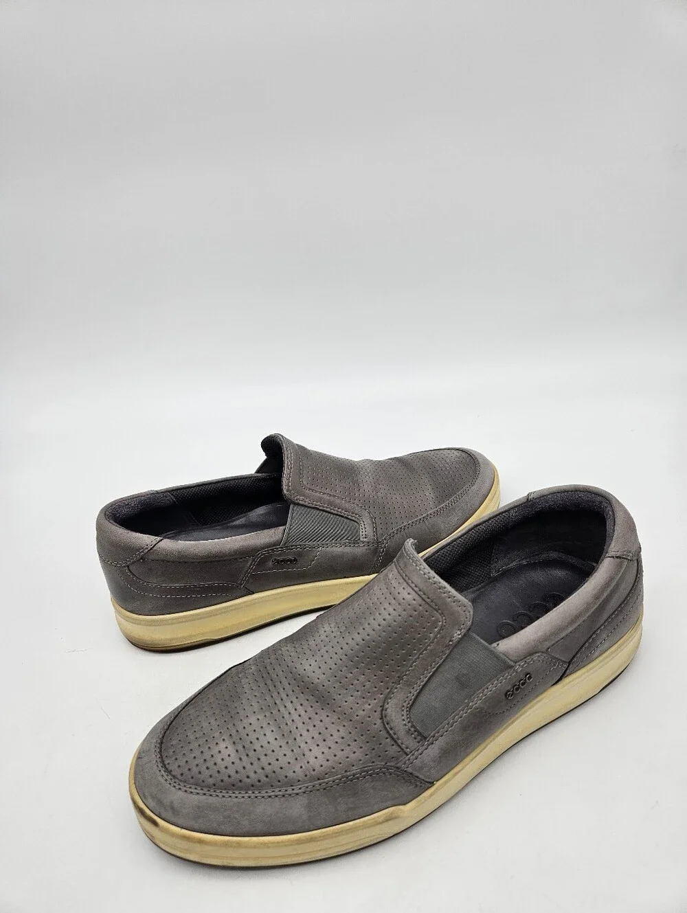 ECCO Collin 2.0 Shoes Men's Size 11 Gray Leather Slip On Casual Loafers